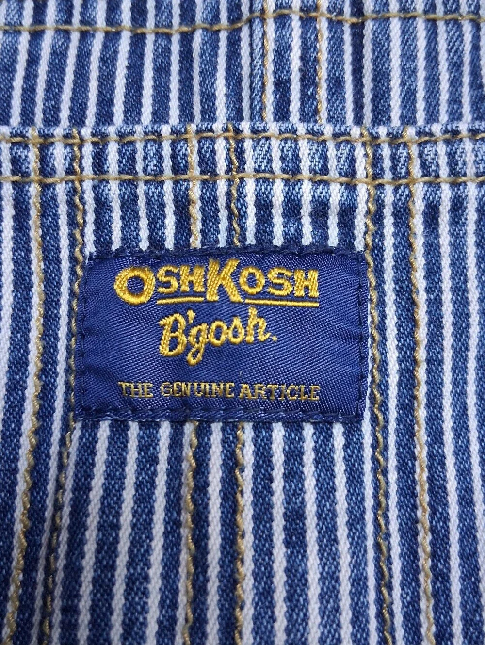 Vintage Osh Kosh B'gosh Vestbak Railroad Stripe Denim Overalls